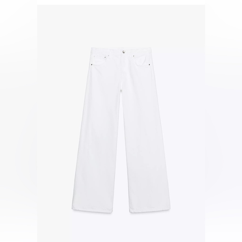 Zara Women's White Flare Jeans